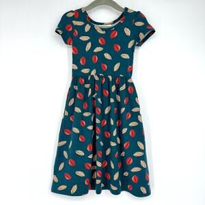 Dot Dot Smile Girl's Green Fall Leaves Maxi Soft Dress 12/24 Months